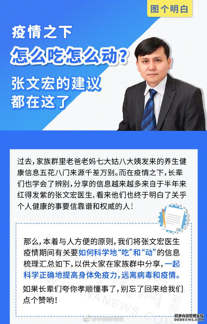 疫情之下怎么吃怎么動？張文宏的建議都在這了